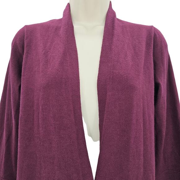 Evolution By Cyrus Womans size S Myna Button Sleeve Detail Cardigan Burgandy NEW - Picture 2 of 8